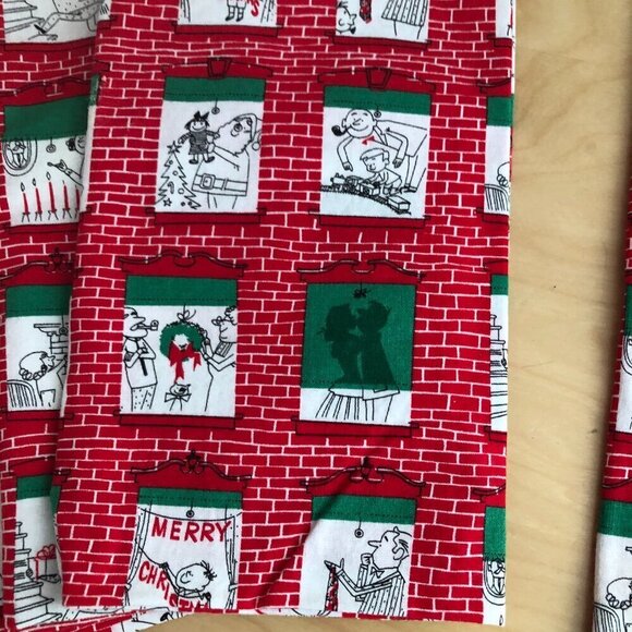 Vintage MCM Christmas Holiday Linen Dinner Napkins - Set of 8 - Picture 3 of 6